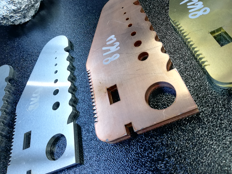 various metals cut on revolution x fiber laser