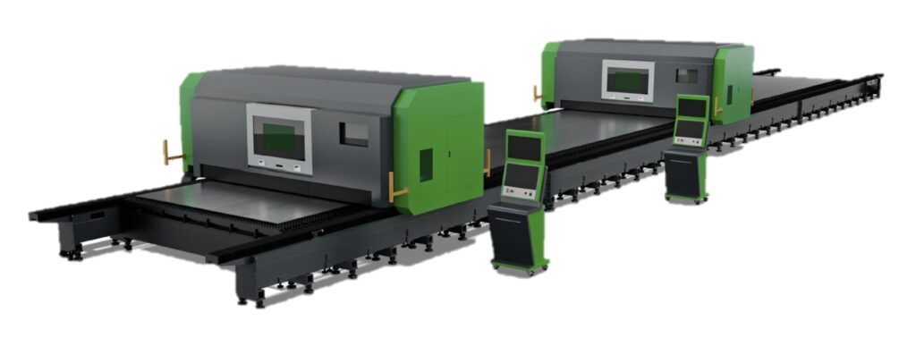 revolution xl open table fiber laser with multiple bridges