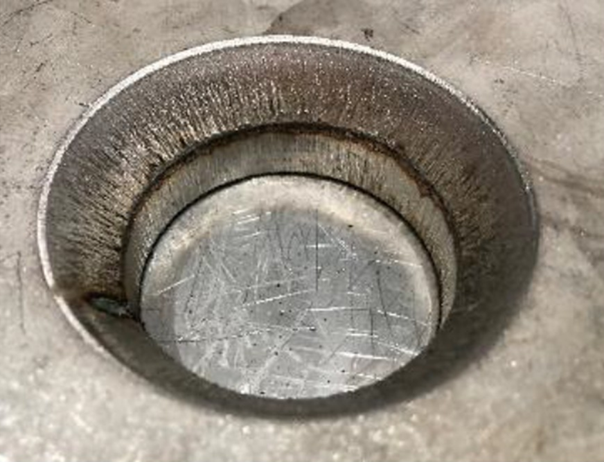 countersink cut on revolution xl open table fiber laser with bevel